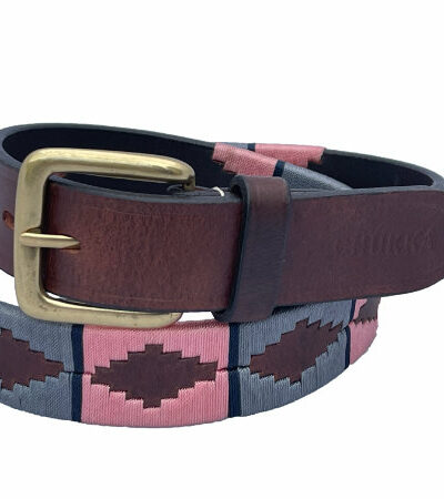 GLORIA Polo Belt (Baby Pink,Grey & Navy Stripe)