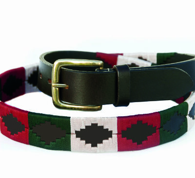MATEO Polo Belt (Red-Champagne-Emerald Green)