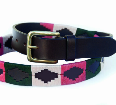 PABLO Polo Belt (Hot Pink-Champagne-Emerald Green)
