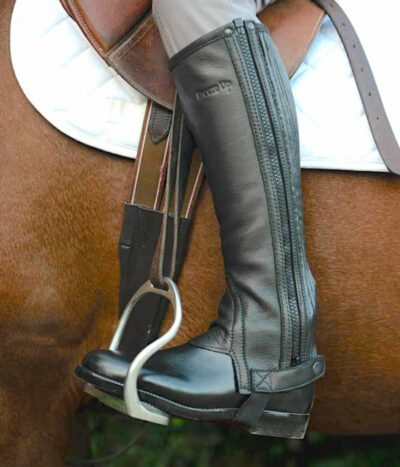 Top Quality Leather Chap (1/2 leg) Black